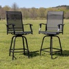image:imageFlash Furniture Valerie Patio Bar Height Stools Set of 2 AllWeather Textilene Swivel Patio Stools with High Back amp Armrests in RedBlack