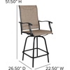 image:imageFlash Furniture Valerie Patio Bar Height Stools Set of 2 AllWeather Textilene Swivel Patio Stools with High Back amp Armrests in RedBrown