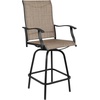 image:imageFlash Furniture Valerie Patio Bar Height Stools Set of 2 AllWeather Textilene Swivel Patio Stools with High Back amp Armrests in RedBrown