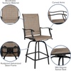 image:imageFlash Furniture Valerie Patio Bar Height Stools Set of 2 AllWeather Textilene Swivel Patio Stools with High Back amp Armrests in RedBrown