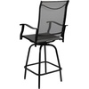 image:imageFlash Furniture Valerie Patio Bar Height Stools Set of 2 AllWeather Textilene Swivel Patio Stools with High Back amp Armrests in RedGrey