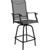 image:imageFlash Furniture Valerie Patio Bar Height Stools Set of 2 AllWeather Textilene Swivel Patio Stools with High Back amp Armrests in RedGrey