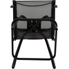 image:imageFlash Furniture Valerie Patio Bar Height Stools Set of 2 AllWeather Textilene Swivel Patio Stools with High Back amp Armrests in RedGrey
