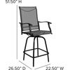 image:imageFlash Furniture Valerie Patio Bar Height Stools Set of 2 AllWeather Textilene Swivel Patio Stools with High Back amp Armrests in RedGrey