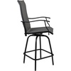 image:imageFlash Furniture Valerie Patio Bar Height Stools Set of 2 AllWeather Textilene Swivel Patio Stools with High Back amp Armrests in RedGrey
