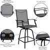 image:imageFlash Furniture Valerie Patio Bar Height Stools Set of 2 AllWeather Textilene Swivel Patio Stools with High Back amp Armrests in RedGrey