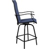 image:imageFlash Furniture Valerie Patio Bar Height Stools Set of 2 AllWeather Textilene Swivel Patio Stools with High Back amp Armrests in RedNavy