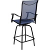 image:imageFlash Furniture Valerie Patio Bar Height Stools Set of 2 AllWeather Textilene Swivel Patio Stools with High Back amp Armrests in RedNavy