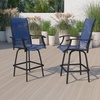 image:imageFlash Furniture Valerie Patio Bar Height Stools Set of 2 AllWeather Textilene Swivel Patio Stools with High Back amp Armrests in RedNavy