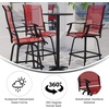 image:imageFlash Furniture Valerie Patio Bar Height Stools Set of 2 AllWeather Textilene Swivel Patio Stools with High Back amp Armrests in RedRed