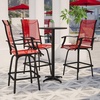 image:imageFlash Furniture Valerie Patio Bar Height Stools Set of 2 AllWeather Textilene Swivel Patio Stools with High Back amp Armrests in RedRed