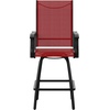 image:imageFlash Furniture Valerie Patio Bar Height Stools Set of 2 AllWeather Textilene Swivel Patio Stools with High Back amp Armrests in RedRed