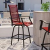 image:imageFlash Furniture Valerie Patio Bar Height Stools Set of 2 AllWeather Textilene Swivel Patio Stools with High Back amp Armrests in RedRed