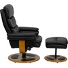 image:imageFlash Furniture Whitney Contemporary MultiPosition Recliner and Ottoman with Wood Base in Black LeatherSoft
