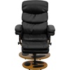 image:imageFlash Furniture Whitney Contemporary MultiPosition Recliner and Ottoman with Wood Base in Black LeatherSoft
