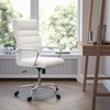 image:imageFlash Furniture Whitney High Back Desk Chair  White LeatherSoft Executive Swivel Office Chair with Chrome Frame amp Alan Low Back Designer Armless White Ribbed Swivel Task Office Chair