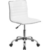 image:imageFlash Furniture Whitney High Back Desk Chair  White LeatherSoft Executive Swivel Office Chair with Chrome Frame amp Alan Low Back Designer Armless White Ribbed Swivel Task Office Chair