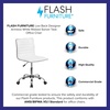 image:imageFlash Furniture Whitney High Back Desk Chair  White LeatherSoft Executive Swivel Office Chair with Chrome Frame amp Alan Low Back Designer Armless White Ribbed Swivel Task Office Chair
