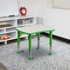 image:imageFlash Furniture Wren 21875W x 26625L Rectangular Green Plastic Height Adjustable Activity Table with Grey TopGreen