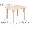 image:imageFlash Furniture Wren 21875W x 26625L Rectangular Green Plastic Height Adjustable Activity Table with Grey TopNatural