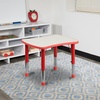 image:imageFlash Furniture Wren 21875W x 26625L Rectangular Green Plastic Height Adjustable Activity Table with Grey TopRed