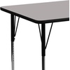 image:imageFlash Furniture Wren 24W x 60L Rectangular Oak HP Laminate Activity Table  Standard Height Adjustable LegsGrey
