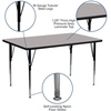 image:imageFlash Furniture Wren 24W x 60L Rectangular Oak HP Laminate Activity Table  Standard Height Adjustable LegsGrey
