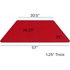image:imageFlash Furniture Wren 29W x 57L Trapezoid Oak Thermal Laminate Activity Table  Standard Height Adjustable LegsRed