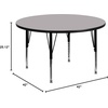 image:imageFlash Furniture Wren 42 Round Oak Thermal Laminate Activity Table  Height Adjustable Short LegsGrey