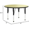 image:imageFlash Furniture Wren 42 Round Oak Thermal Laminate Activity Table  Height Adjustable Short LegsYellow