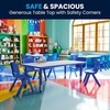 image:imageFlash Furniture Wren Adjustable Classroom Activity Table for School and Home Plastic Activity Table for Kids 23625 W x 4725 L GrayBlueBlue