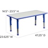 image:imageFlash Furniture Wren Adjustable Classroom Activity Table for School and Home Plastic Activity Table for Kids 23625 W x 4725 L GrayBlueBlue