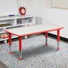 image:imageFlash Furniture Wren Adjustable Classroom Activity Table for School and Home Plastic Activity Table for Kids 23625 W x 4725 L GrayBlueRed