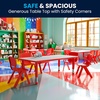 image:imageFlash Furniture Wren Adjustable Classroom Activity Table for School and Home Plastic Activity Table for Kids 23625 W x 4725 L GrayBlueRed