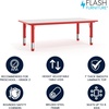 image:imageFlash Furniture Wren Adjustable Classroom Activity Table for School and Home Plastic Activity Table for Kids 23625 W x 4725 L GrayBlueRed