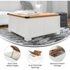 image:imageFlash Furniture Wyatt Farmhouse Coffee Table with Storage Square Coffee Table with Hinged Lift Top and Hidden Storage 3575 Square TwoToned WhiteRustic OakWhite
