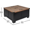 image:imageFlash Furniture Wyatt Farmhouse Coffee Table with Storage Square Coffee Table with Hinged Lift Top and Hidden Storage 3575 Square TwoToned WhiteRustic OakBlack