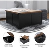 image:imageFlash Furniture Wyatt Farmhouse Coffee Table with Storage Square Coffee Table with Hinged Lift Top and Hidden Storage 3575 Square TwoToned WhiteRustic OakBlack
