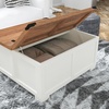 image:imageFlash Furniture Wyatt Farmhouse Coffee Table with Storage Square Coffee Table with Hinged Lift Top and Hidden Storage 3575 Square TwoToned WhiteRustic OakWhite
