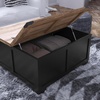 image:imageFlash Furniture Wyatt Farmhouse Coffee Table with Storage Square Coffee Table with Hinged Lift Top and Hidden Storage 3575 Square TwoToned WhiteRustic OakBlack