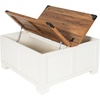image:imageFlash Furniture Wyatt Farmhouse Coffee Table with Storage Square Coffee Table with Hinged Lift Top and Hidden Storage 3575 Square TwoToned WhiteRustic OakWhite