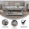 image:imageFlash Furniture Wyatt Modern Farmhouse 2 Tier Coffee Table  Aspen Gray Engineered Wood Frame  Black Metal Crisscross Side Braces and Corner AccentsAspen Gray