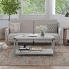 image:imageFlash Furniture Wyatt Modern Farmhouse 2 Tier Coffee Table  Aspen Gray Engineered Wood Frame  Black Metal Crisscross Side Braces and Corner AccentsAspen Gray