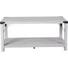 image:imageFlash Furniture Wyatt Modern Farmhouse 2 Tier Coffee Table  Aspen Gray Engineered Wood Frame  Black Metal Crisscross Side Braces and Corner AccentsAspen Gray