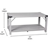 image:imageFlash Furniture Wyatt Modern Farmhouse 2 Tier Coffee Table  Aspen Gray Engineered Wood Frame  Black Metal Crisscross Side Braces and Corner AccentsAspen Gray