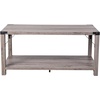 image:imageFlash Furniture Wyatt Modern Farmhouse 2 Tier Coffee Table  Aspen Gray Engineered Wood Frame  Black Metal Crisscross Side Braces and Corner AccentsGray Wash