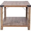 image:imageFlash Furniture Wyatt Modern Farmhouse 2 Tier Coffee Table  Aspen Gray Engineered Wood Frame  Black Metal Crisscross Side Braces and Corner AccentsRustic Oak