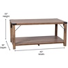 image:imageFlash Furniture Wyatt Modern Farmhouse 2 Tier Coffee Table  Aspen Gray Engineered Wood Frame  Black Metal Crisscross Side Braces and Corner AccentsRustic Oak