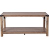 image:imageFlash Furniture Wyatt Modern Farmhouse 2 Tier Coffee Table  Aspen Gray Engineered Wood Frame  Black Metal Crisscross Side Braces and Corner AccentsRustic Oak