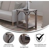image:imageFlash Furniture Wyatt Modern Farmhouse 2 Tier Side Table  Gray Wash Engineered Wood Frame  Black Metal Crisscross Side Braces and Corner AccentsGray Wash